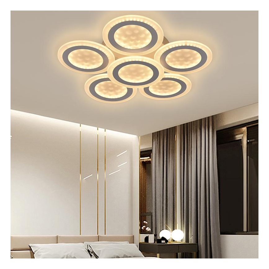 LED Stmívatelný přisazený lustr LED/125W/230V 3000-6500K + dálkové ovládání