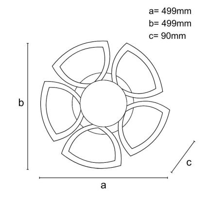 LED Stmívatelný přisazený lustr LED/145W/230V 3000-6500K + dálkové ovládání