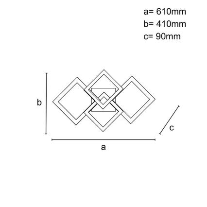 LED Stmívatelný přisazený lustr LED/175W/230V 3000-6500K + dálkové ovládání
