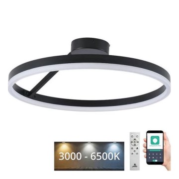LED Stmívatelný přisazený lustr LED/40W/230V 3000-6500K černá + dálkové ovládání