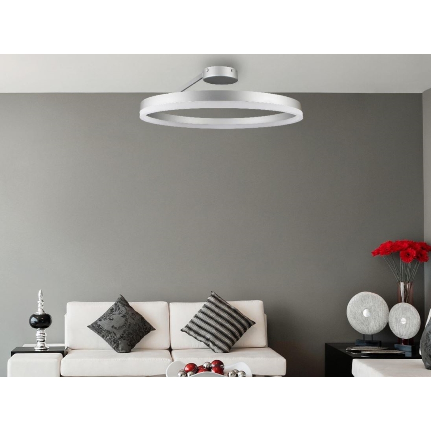 LED Stmívatelný přisazený lustr LED/40W/230V 3000-6500K matný chrom + dálkové ovládání