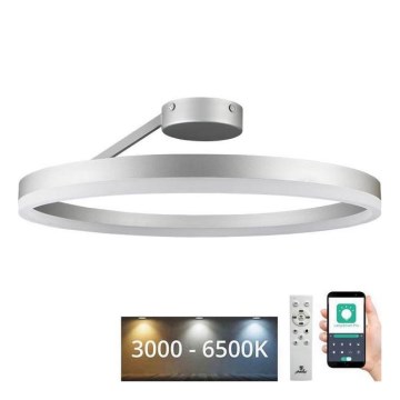 LED Stmívatelný přisazený lustr LED/40W/230V 3000-6500K matný chrom + dálkové ovládání