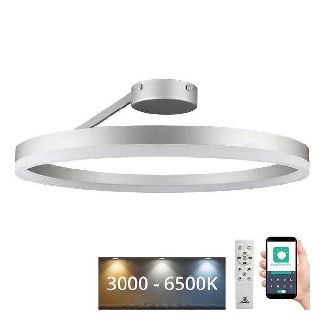 LED Stmívatelný přisazený lustr LED/40W/230V 3000-6500K matný chrom + dálkové ovládání