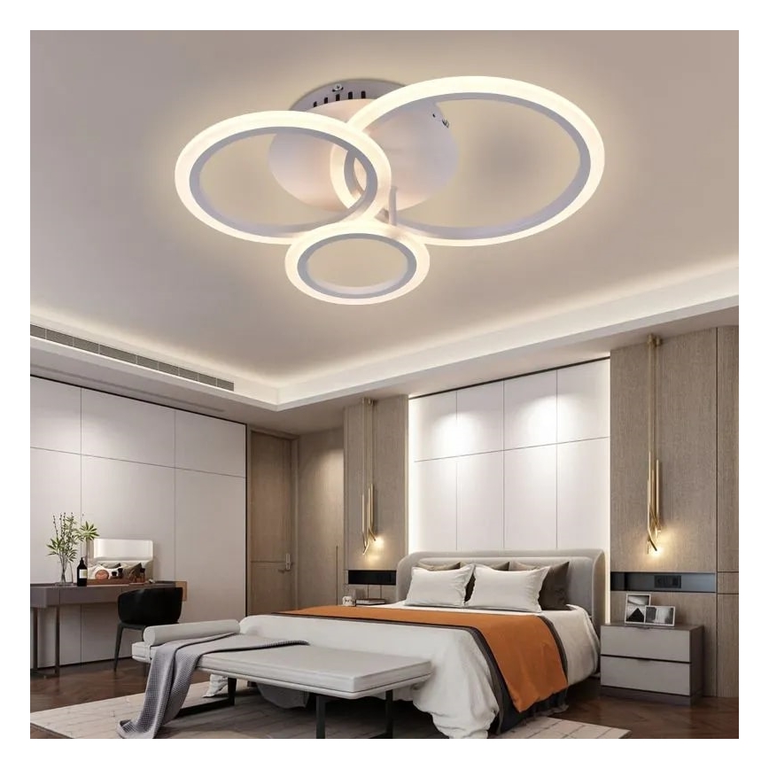 LED Stmívatelný přisazený lustr LED/40W/230V 3000-6500K bílá + dálkové ovládání