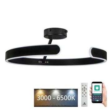 LED Stmívatelný přisazený lustr LED/72W/230V 3000-6500K černá + dálkové ovládání