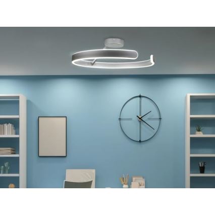 LED Stmívatelný přisazený lustr LED/72W/230V 3000-6500K matný chrom + dálkové ovládání