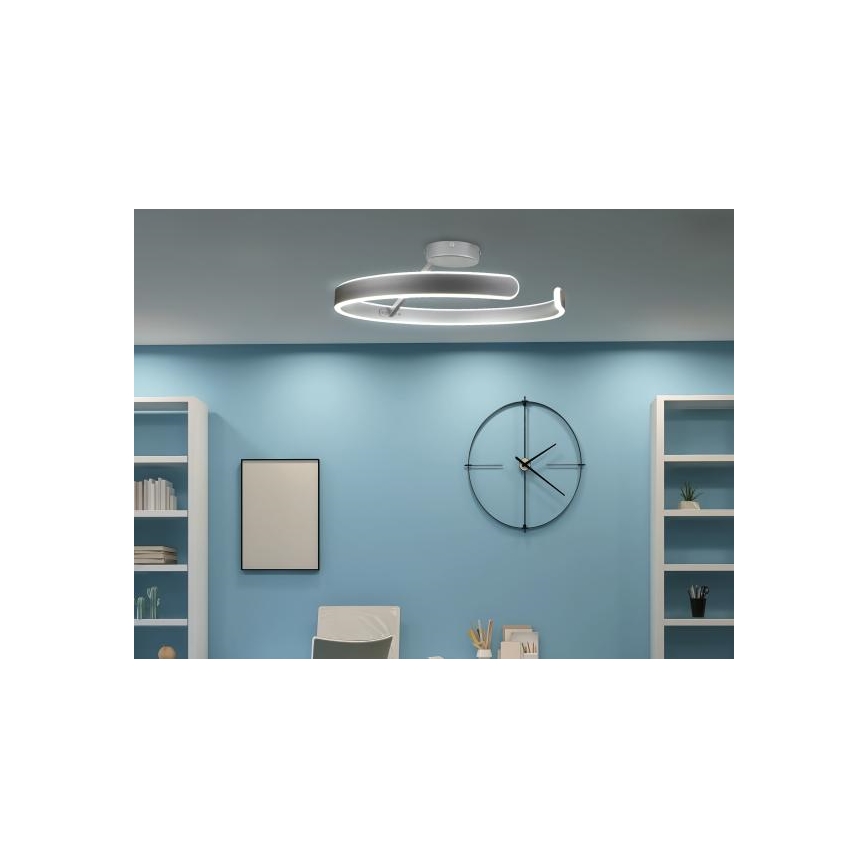 LED Stmívatelný přisazený lustr LED/72W/230V 3000-6500K matný chrom + dálkové ovládání