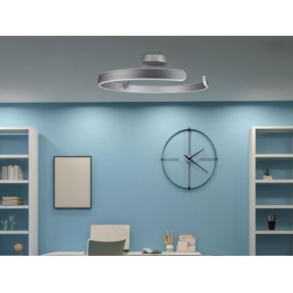 LED Stmívatelný přisazený lustr LED/72W/230V 3000-6500K matný chrom + dálkové ovládání