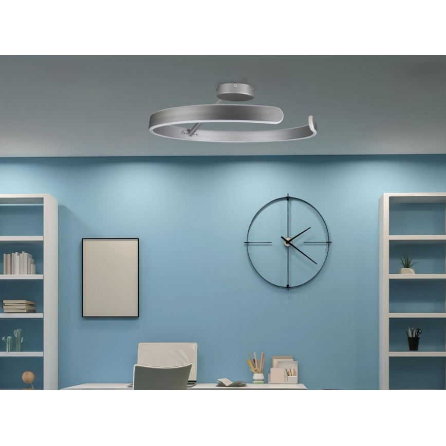 LED Stmívatelný přisazený lustr LED/72W/230V 3000-6500K matný chrom + dálkové ovládání
