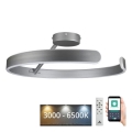LED Stmívatelný přisazený lustr LED/72W/230V 3000-6500K matný chrom + dálkové ovládání