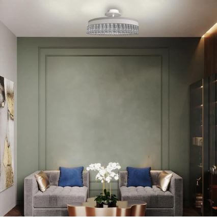 LED Stmívatelný křišťálový přisazený lustr LED/75W/230V 3000-6500K bílá + dálkové ovládání