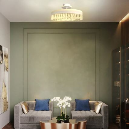 LED Stmívatelný křišťálový přisazený lustr LED/75W/230V 3000-6500K bílá + dálkové ovládání