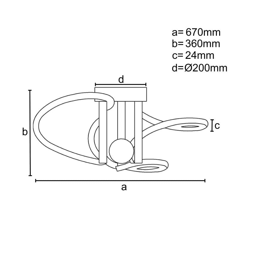 LED Stmívatelný přisazený lustr LED/80W/230V 3000-6500K + dálkové ovládání
