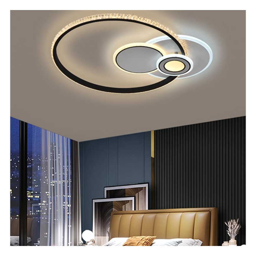LED Stmívatelný přisazený lustr LED/80W/230V 3000-6500K + dálkové ovládání