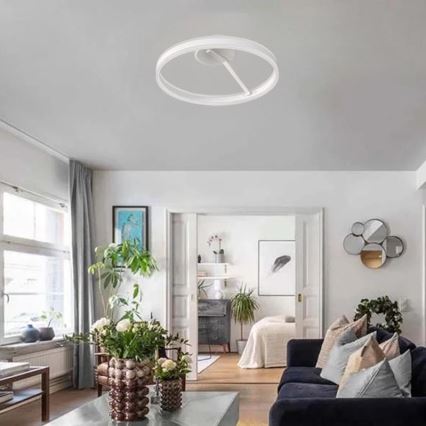 LED Stmívatelný přisazený lustr LED/86W/230V 3000-6500K bílá + dálkové ovládání