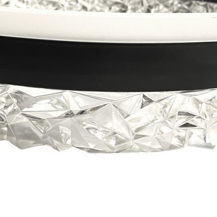 LED Stmívatelný přisazený lustr LED/86W/230V 3000-6500K černá + dálkové ovládání