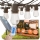 LED Stmívatelný solární dekorační řetěz 10xE27/0,3W/3/5V USB 2400 mAh 10,62 m IP65 černá + dálkové ovládání