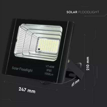 LED Stmívatelný solární reflektor LED/16W/3,2V 4000K IP65 10000 mAh + dálkové ovládání