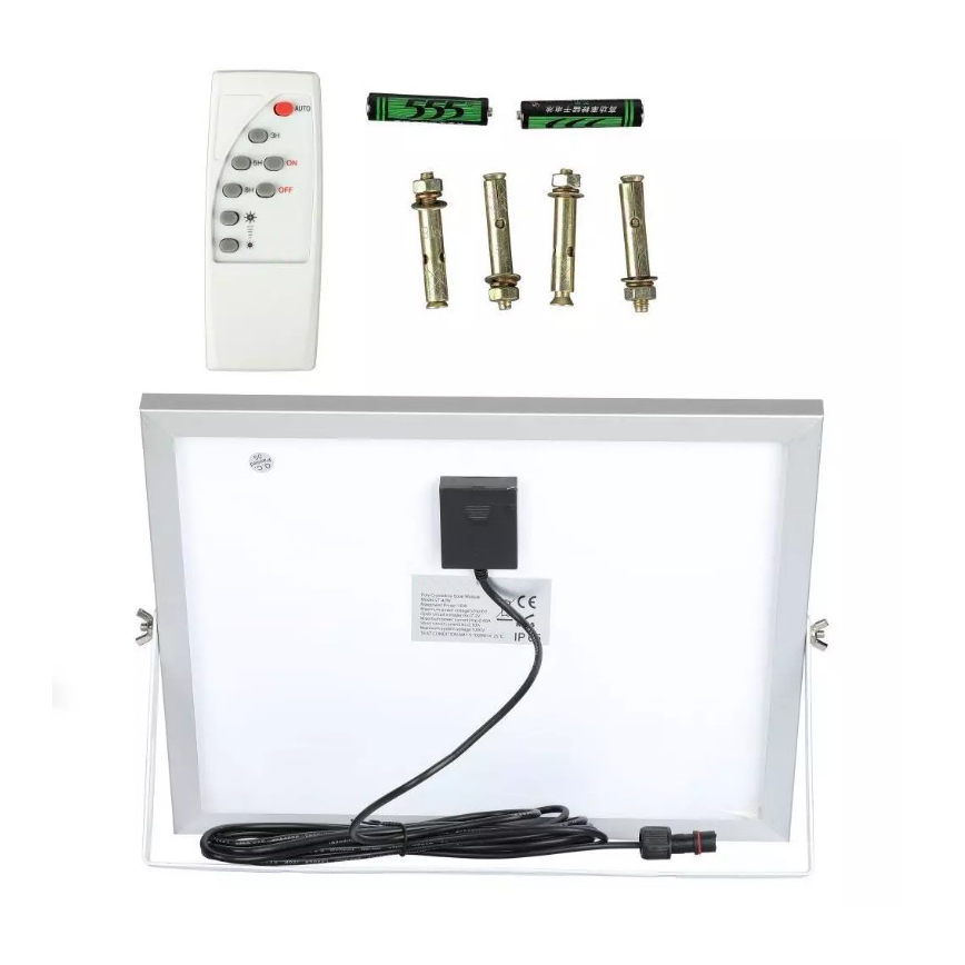 LED Stmívatelný solární reflektor LED/16W/3,2V 4000K IP65 10000 mAh + dálkové ovládání