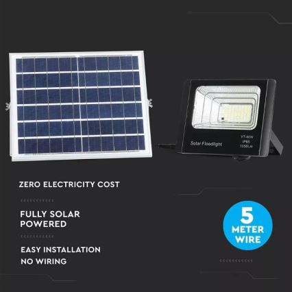 LED Stmívatelný solární reflektor LED/16W/3,2V 4000K IP65 10000 mAh + dálkové ovládání