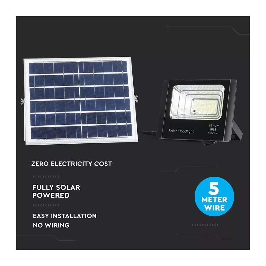LED Stmívatelný solární reflektor LED/16W/3,2V 4000K IP65 10000 mAh + dálkové ovládání