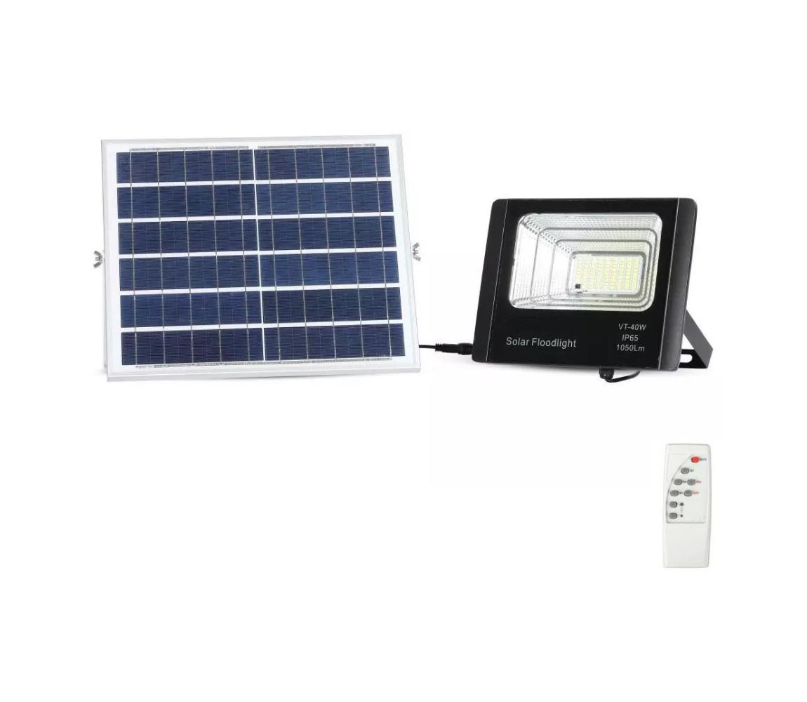 V-Tac LED Stmívatelný solární reflektor LED/16W/3,2V 6000K IP65 + dálkové ovládání VT0735