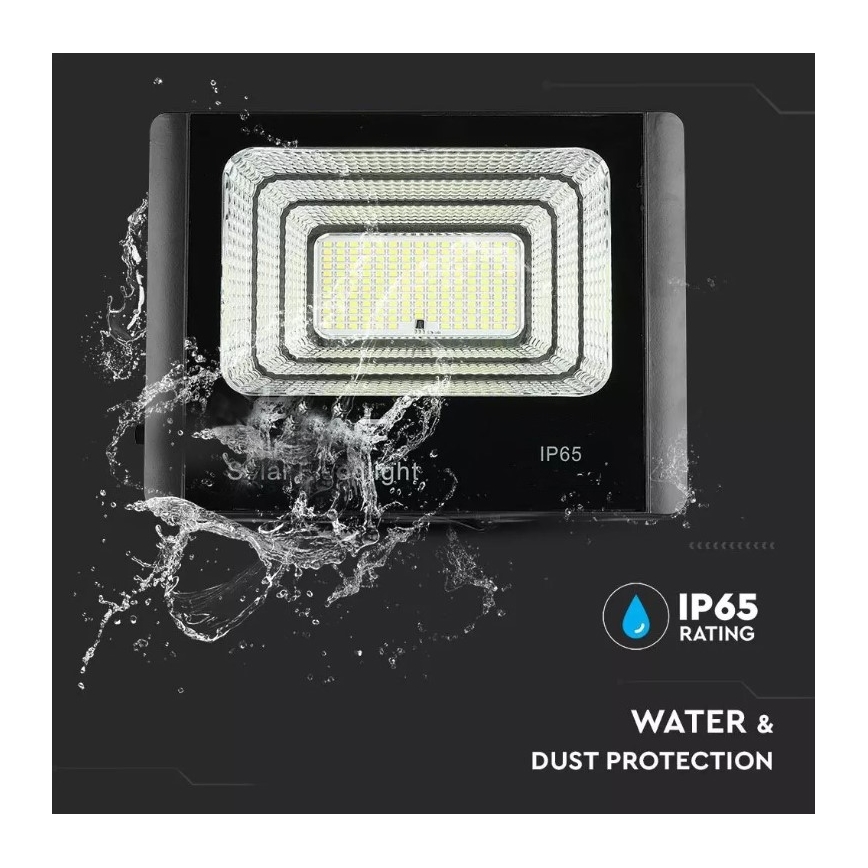 LED Stmívatelný solární reflektor LED/16W/3,2V 6000K IP65 + dálkové ovládání