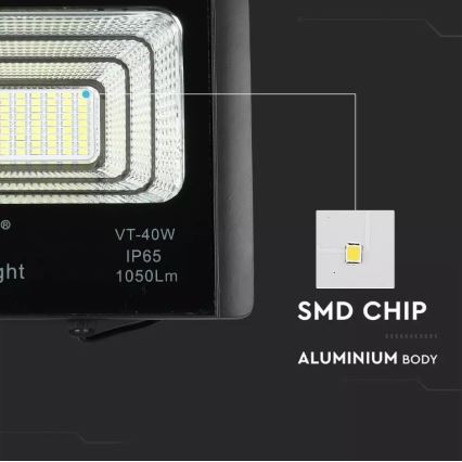 LED Stmívatelný solární reflektor LED/16W/3,2V 6000K IP65 + dálkové ovládání