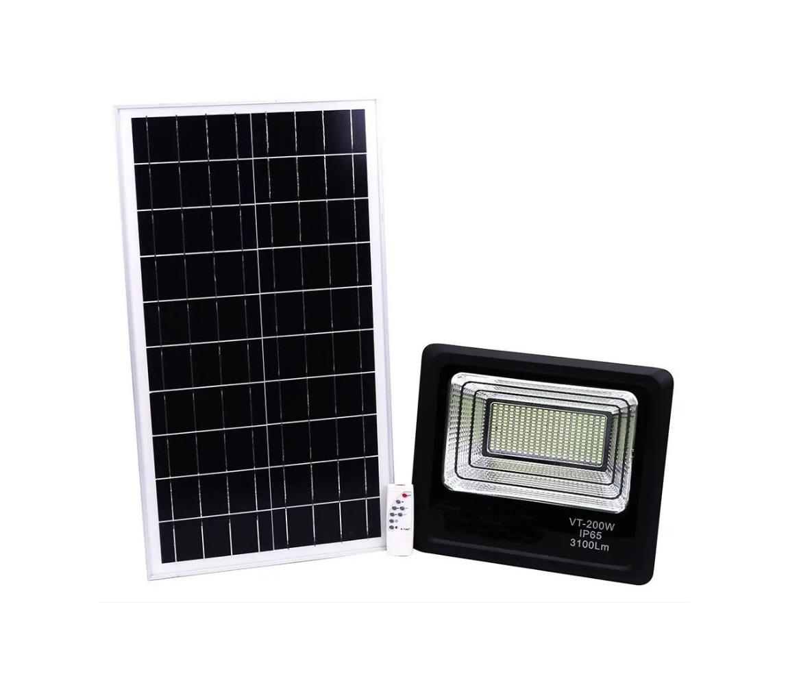 V-Tac LED Stmívatelný solární reflektor LED/40W/10V 4000K IP65 + dálkové ovládání VT0785