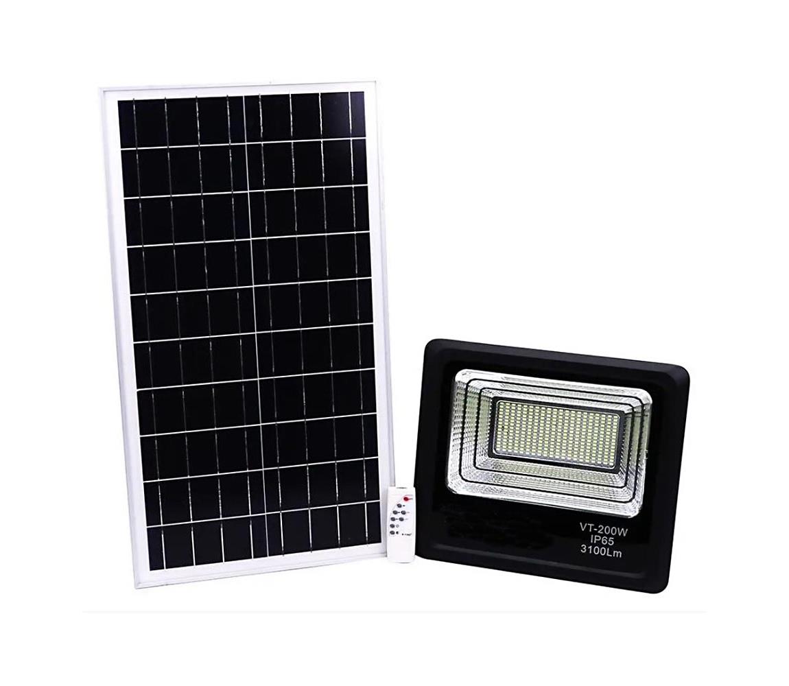 V-Tac LED Stmívatelný solární reflektor LED/40W/10V 4000K IP65 + dálkové ovládání VT0785