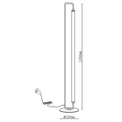 LED Stojací lampa FELICJA LED/24W/230V 4000K černá