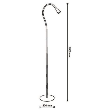LED Stojací lampa MONACO 1xLED/4,2W/230V černá