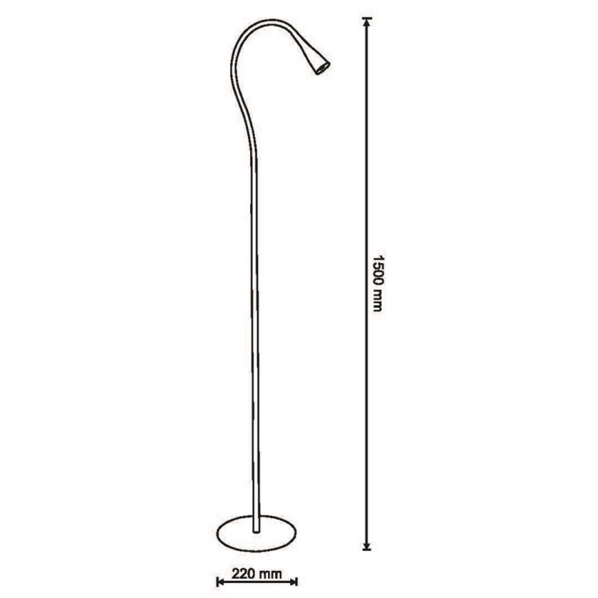 LED Stojací lampa MONACO 1xLED/4,2W/230V černá