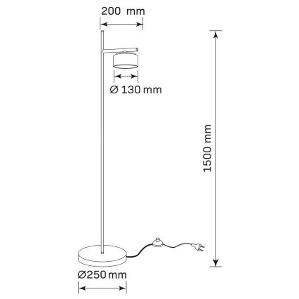 LED Stojací lampa OFELIA 1xGX53/6W/230V černá/béžová