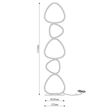 LED Stojací lampa PETRA LED/48W/230V černá