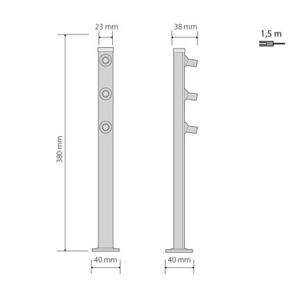 LED Stojací lampa PICCO 3xLED/5,4W/500mA