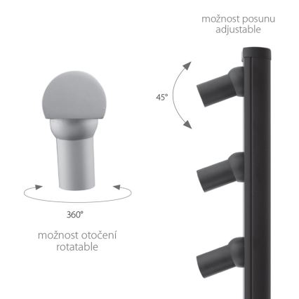 Panlux P2/NBT - LED Stojací lampa PICCO TRIO 1x3LED/5,4W/500mA