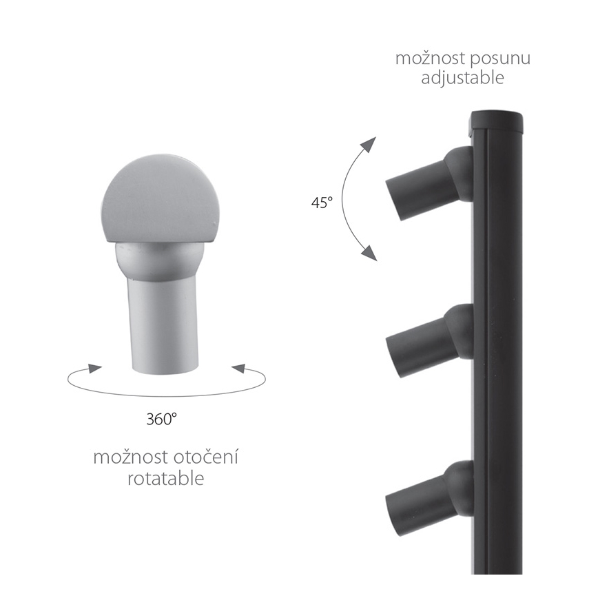 Panlux P2/NBT - LED Stojací lampa PICCO TRIO 1x3LED/5,4W/500mA