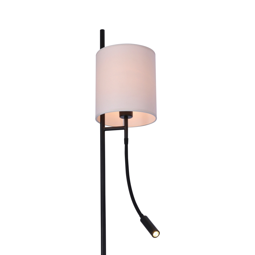 LED Stojací lampa TOKYO 1xE27/40W/230V + LED/3W černá/bílá