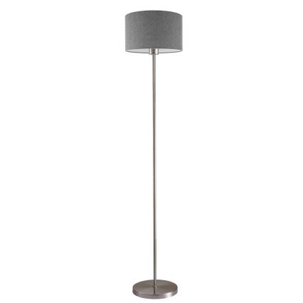LED Stojací lampa TUNJA 1xE27/20W/230V pr. 30 cm matný chrom/šedá