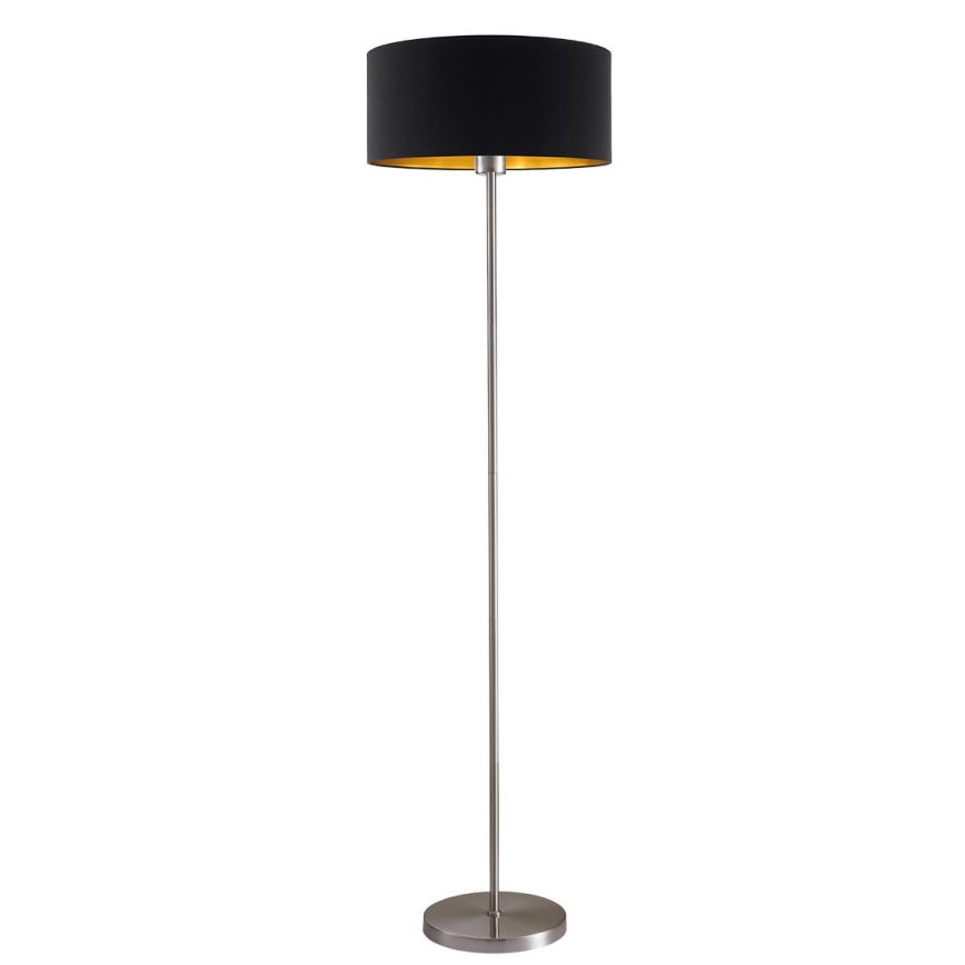 LED Stojací lampa TUNJA 1xE27/20W/230V pr. 38 cm matný chrom/černá