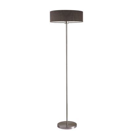 LED Stojací lampa TUNJA 1xE27/20W/230V pr. 38 cm matný chrom/hnědá