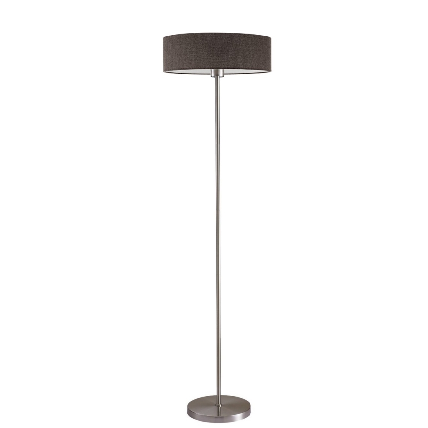 LED Stojací lampa TUNJA 1xE27/20W/230V pr. 38 cm matný chrom/hnědá
