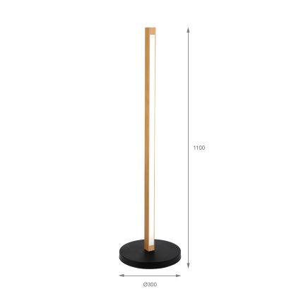 LED Stojací lampa VERDE LED/18W/230V 3000K dub/černá