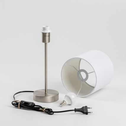 LED Stolní lampa 1xE14/5W/230V bílá/matný chrom