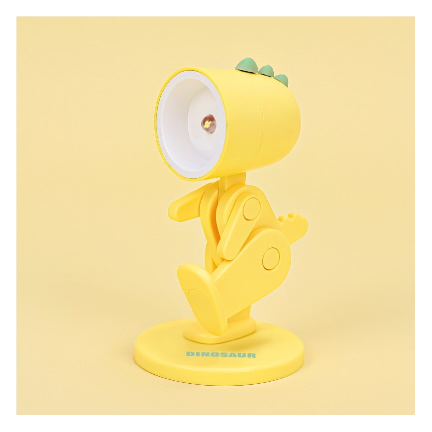 LED Stolní lampa LED/0,06W/3xLR41 dinosaurus žlutá
