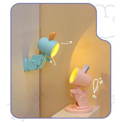 LED Stolní lampa LED/0,06W/3xLR41 králík růžová