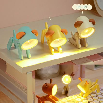 LED Stolní lampa LED/0,06W/3xLR41 pes bílá
