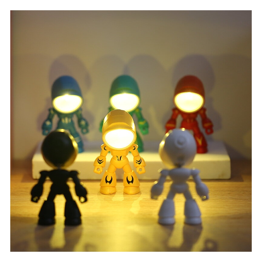 LED Stolní lampa LED/0,06W/3xLR41 robot žlutá