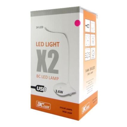 LED Stolní lampa LED/3,6W/4xAAA/USB modrá